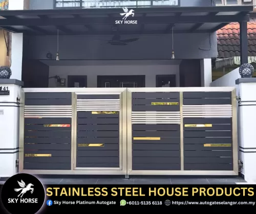 Trackless Aluminum Stainless Steel Auto Gate System Selangor | Malaysia 马来西亚无轨自动门