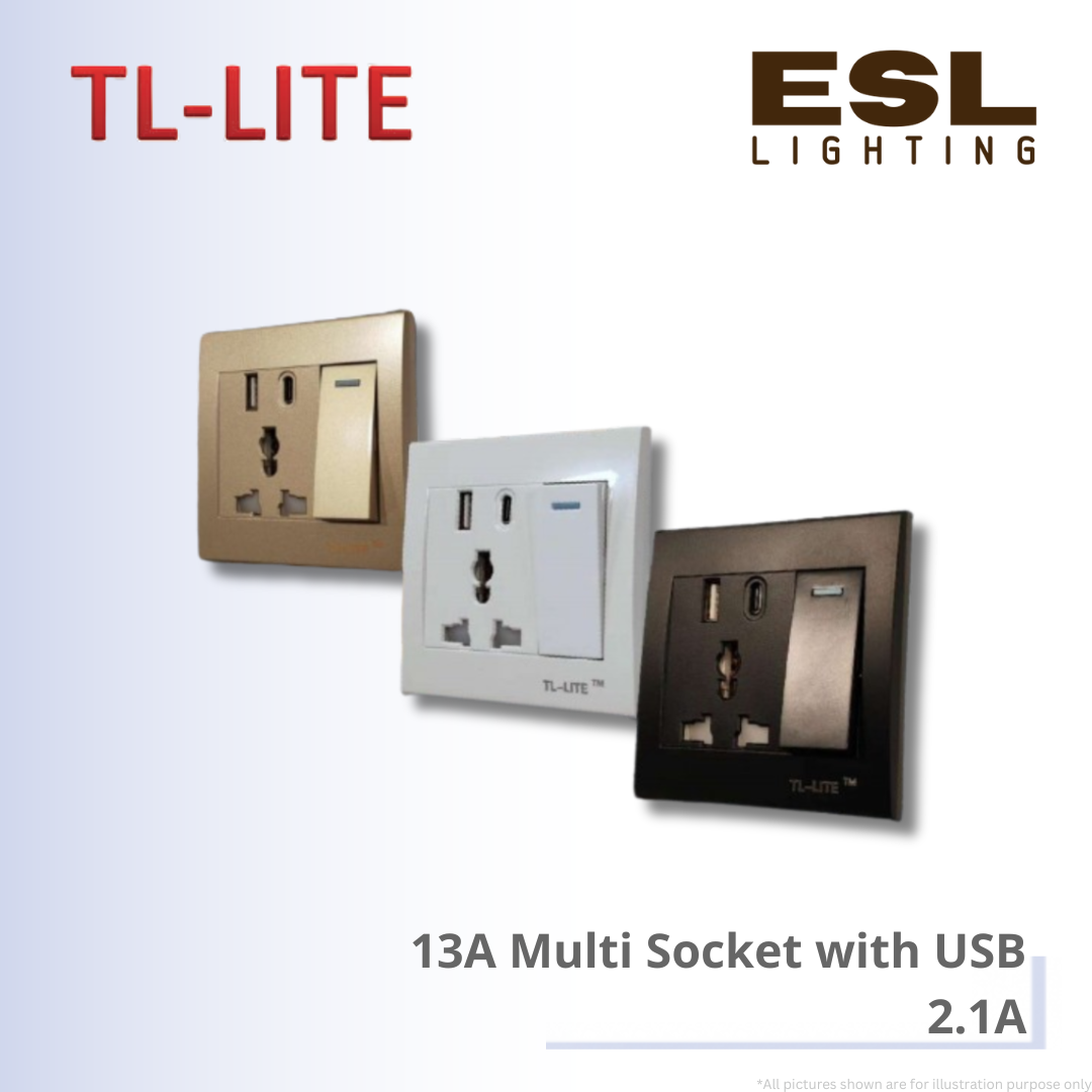 TL-LITE 13A Multi Socket with USB - 2.1A