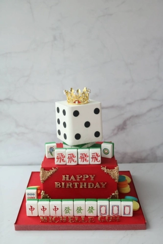 Mahjong Dice Chocolate Pinata Cake
