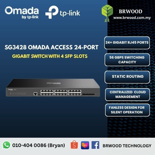 OMADA TP-LINK SG3428: 24-Port Gigabit Switch with 4 SFP Slots