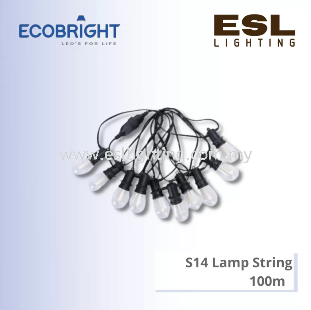 ECOBRIGHT S14 Lamp String 100 meter 200W - S14-200RD IP44