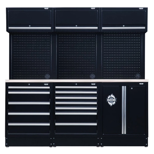 04415 - BUNKER Modular Storage Combo with Stainless Steel Worktop (14 Piece)