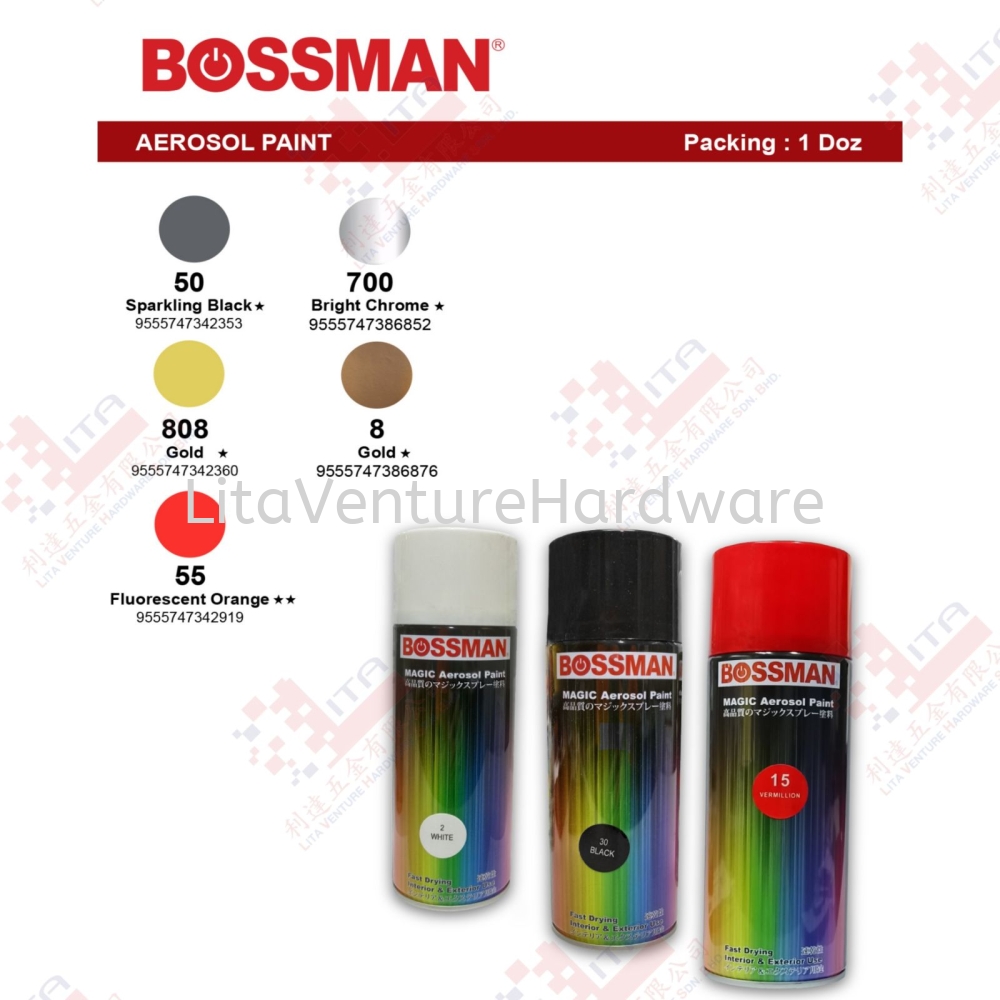 BOSSMAN BRAND AEROSOL PAINT - 50 700 808 8 55
