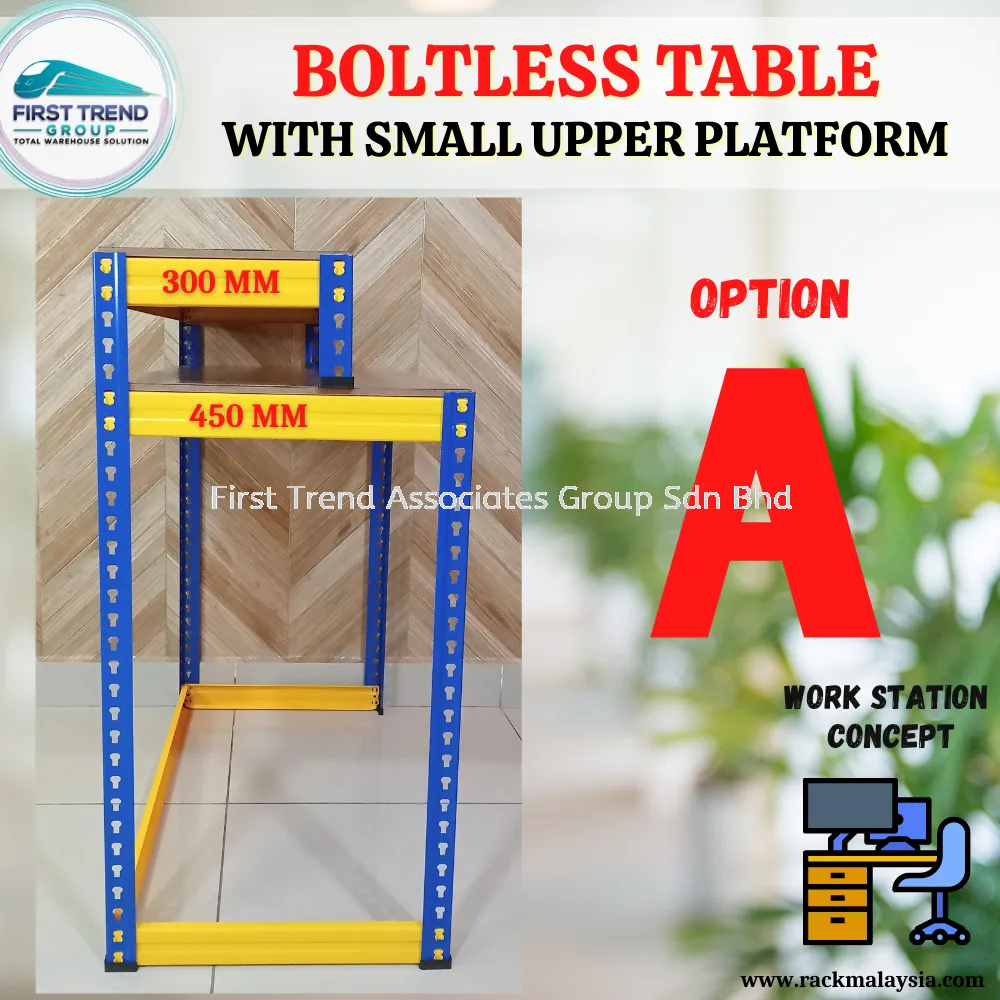 Boltless Table Rack Meja Rak Double Layer Multipurpose Table Home Table / Meja Komputer / Meja Serbaguna (SMALL)