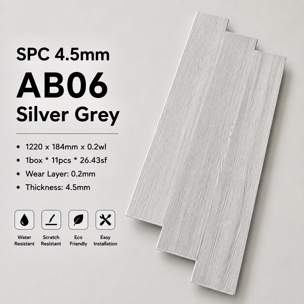 SPC FLOORING 4.5MM CODE AB06