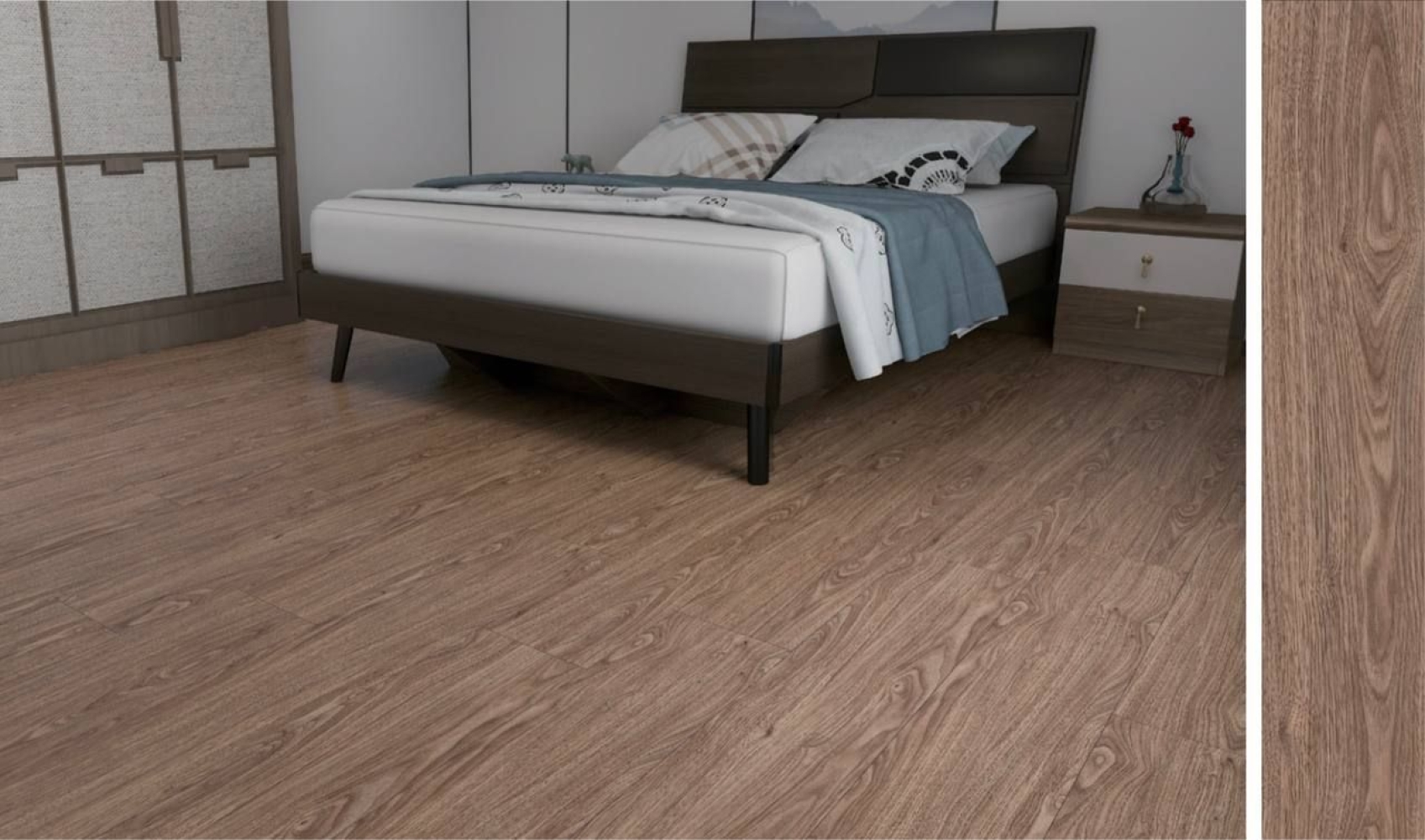 Queens Floor LVT Flooring SIGNATURE (Fiberglass Core) QVV110S-04 COCOA WOOD