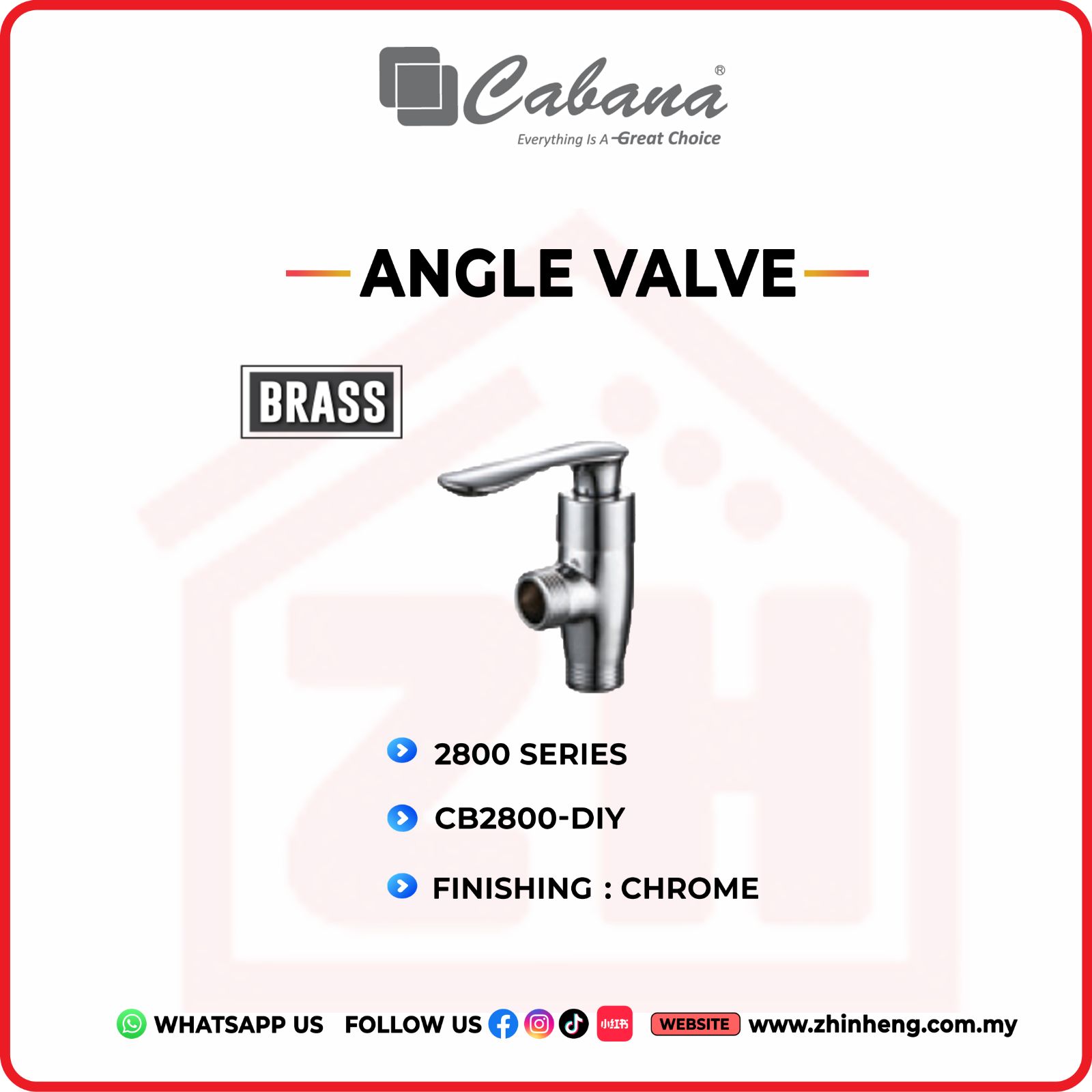 CABANA  Angle Valve  CB2800-DIY