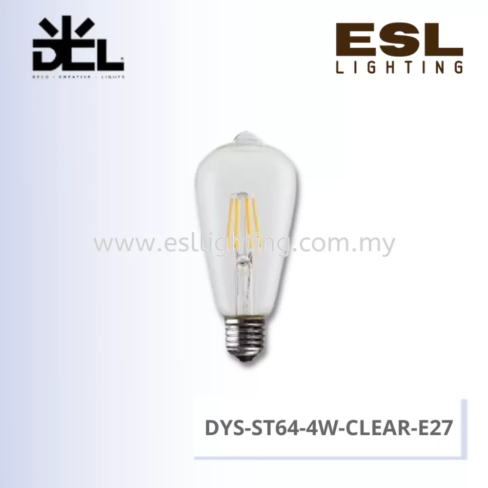 DCL LED FILAMENT EDISON BULB E27 4W - DYS-ST64-4W-CLEAR-E27