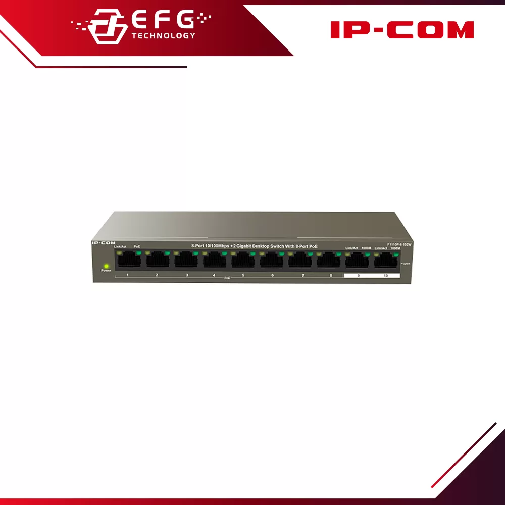 F1110P-8-102W V1.0 8-Port 100Mbps Unmanaged PoE Switch