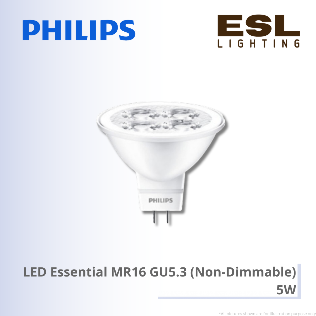 PHILIPS LED Essential MR16 GU5.3 (Non-Dimmable) - 5W