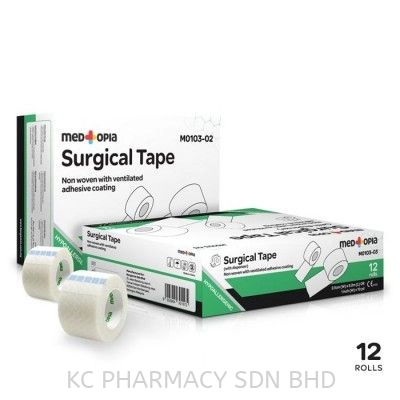 M0103 Medtopia Surgical Tape (Micropore) / With Dispenser (12 ROLLS/BOX) 1 INCH