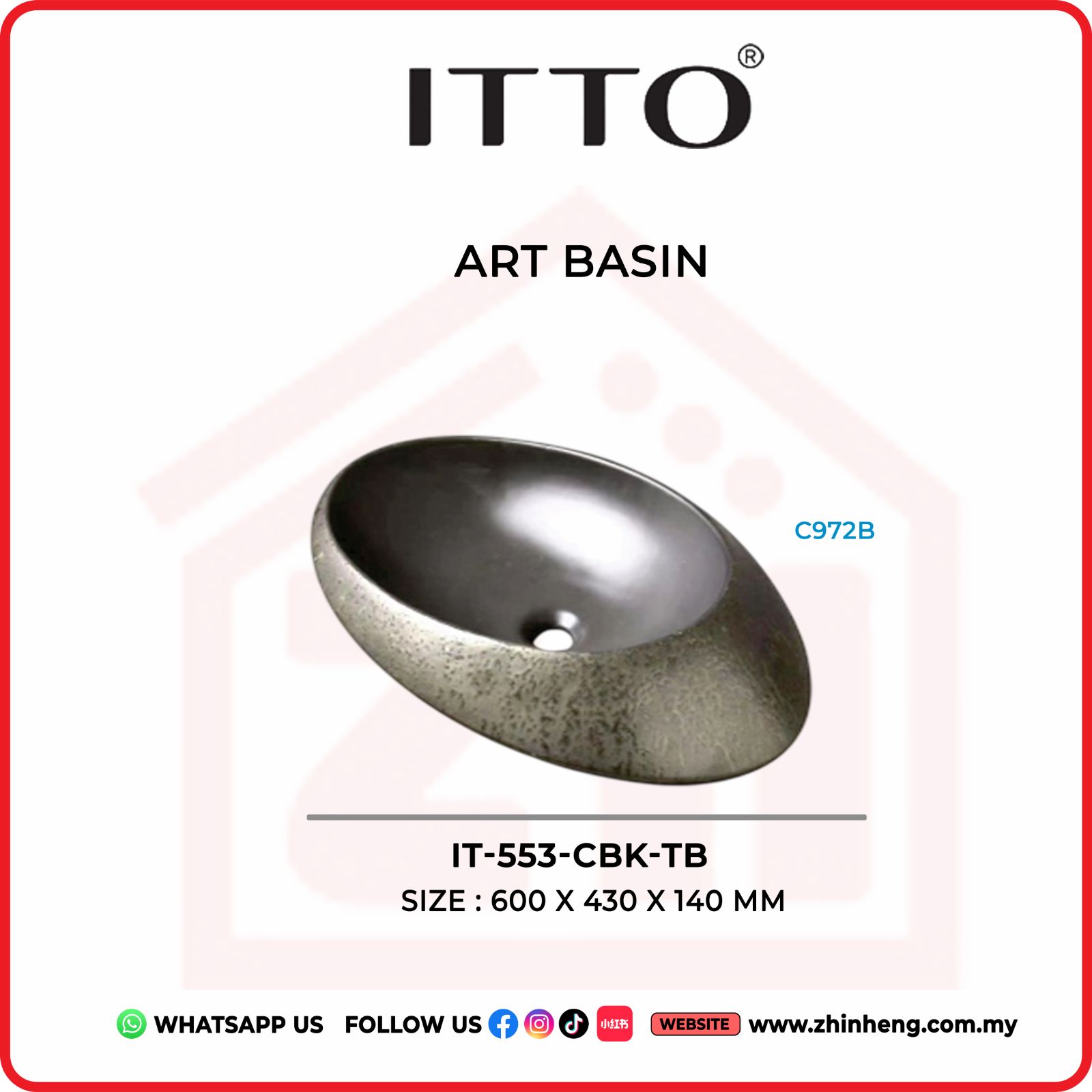 ITTO ART BASIN IT-553-CBK-TB