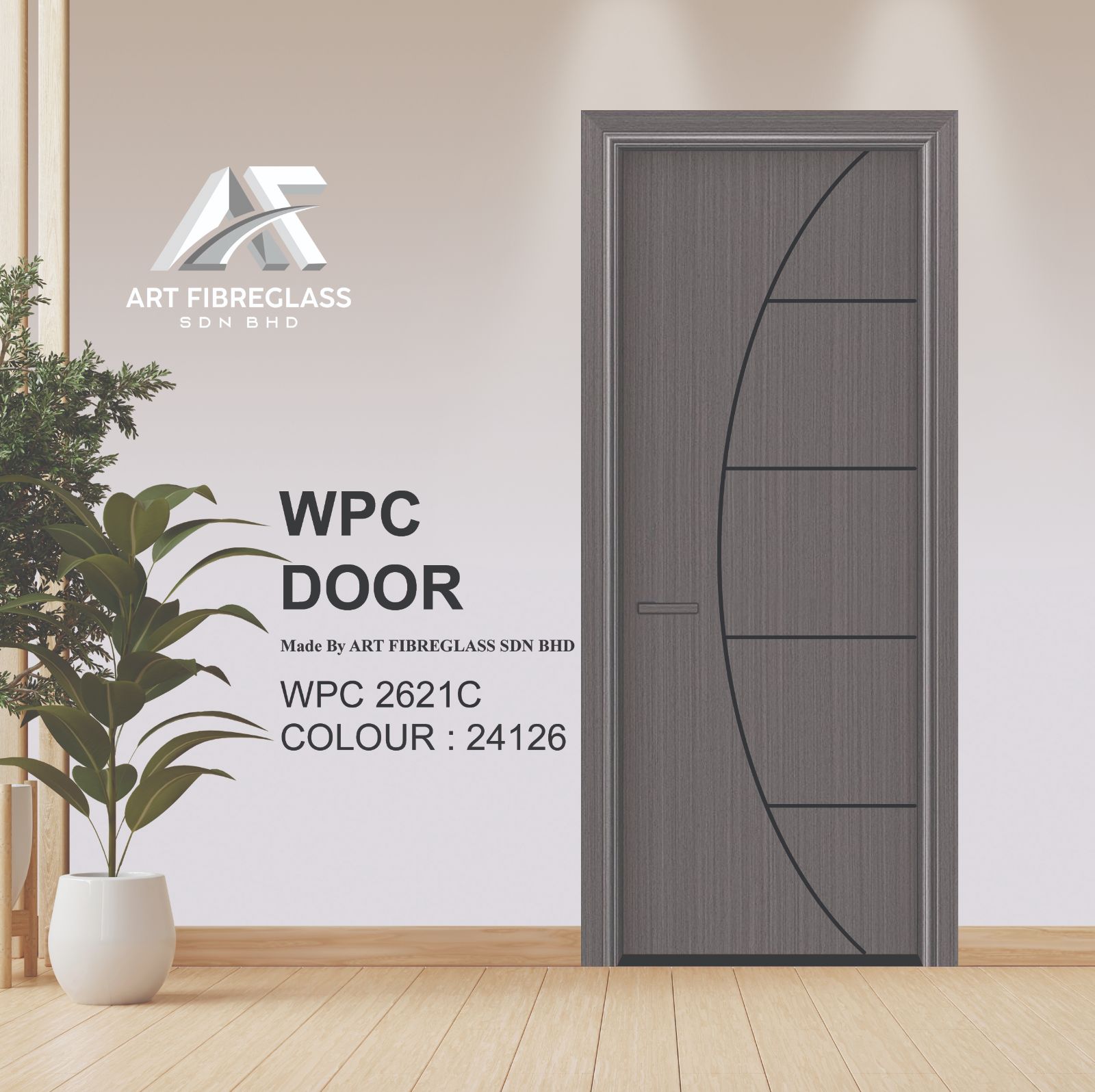 ART FIBRE WPC ALUMINIUM SWING DOOR - Craving Design WPC2621_24126