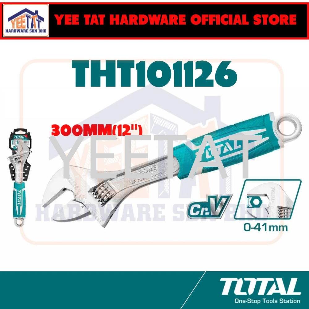 [ TOTAL ] THT101086 / THT101106 / THT101126 ADJUSTABLE WRENCH (8"/10"/12")