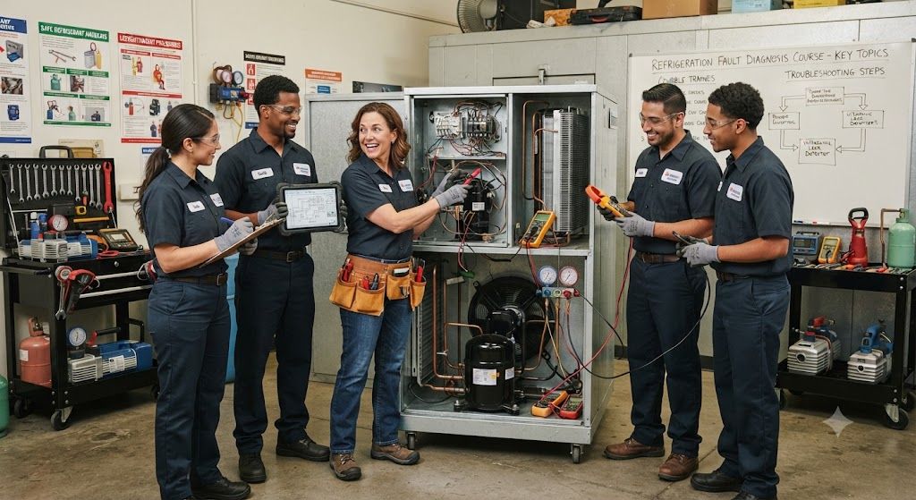 Refrigeration system fault diagnosis training