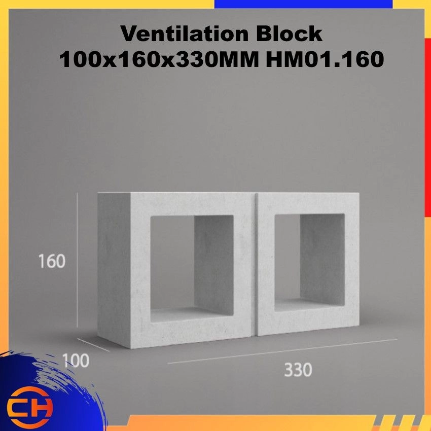 Ventilation Block - 100x160x330MM HM01.160