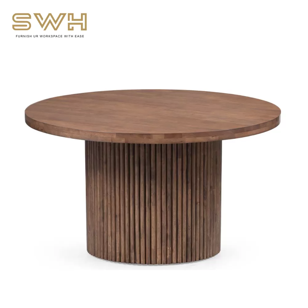 KP MUJI Round Solid Wood Dining Table | Cafe Furniture | Dining Furniture
