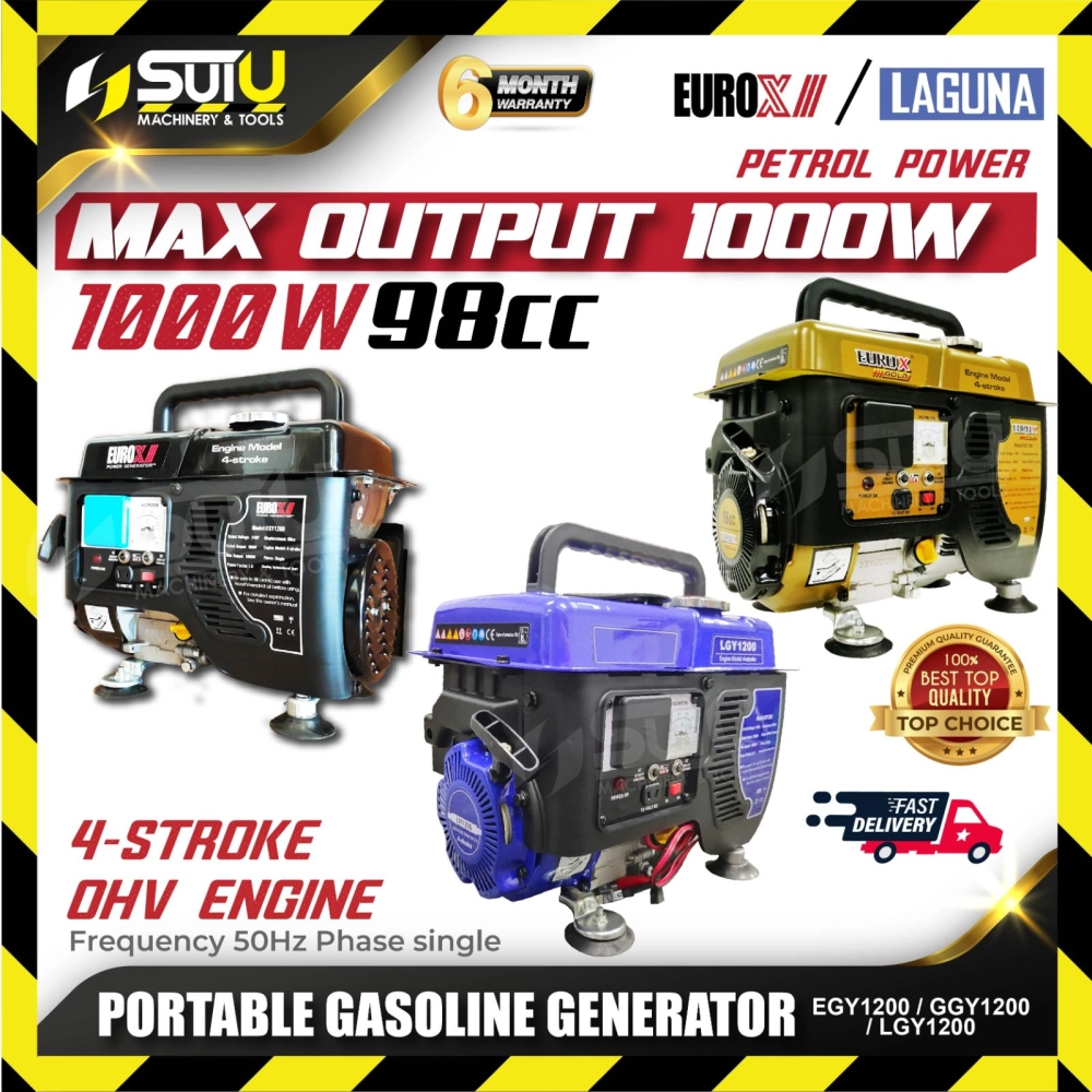 EUROX / LAGUNA EGY1200 / GGY1200 / LGY1200 98CC 4 Stroke Portable Gasoline Generator / Penjana