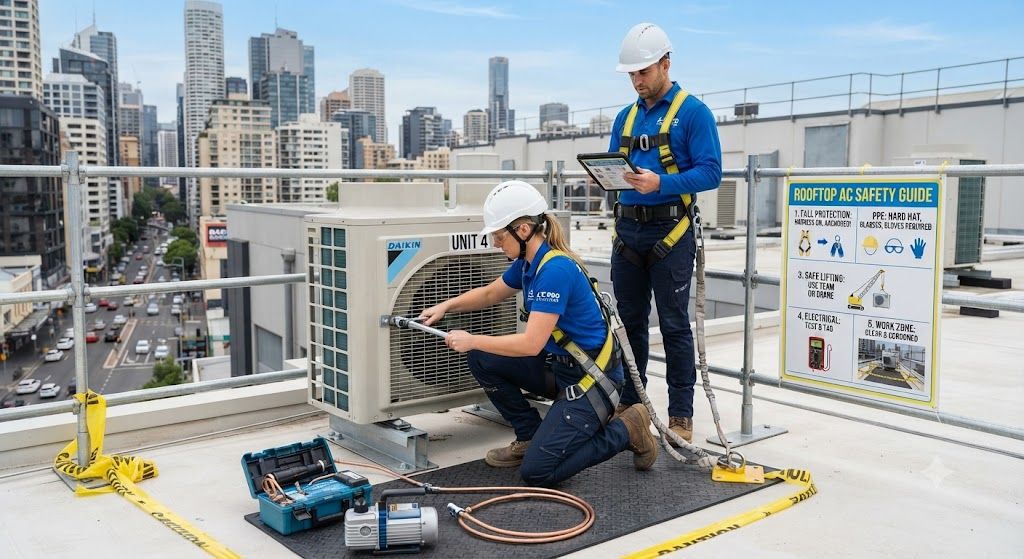 aircon outdoor unit rooftop installation safety guide
