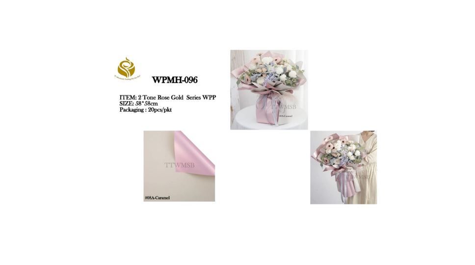 2-Tone Rose Gold Wrapping Paper – Luxe Metallic Gift Wrap for Weddings & Special Occasions (WPMH-096)