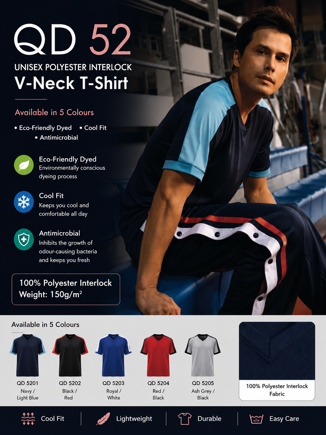 Quick Dry Round Neck T-Shirt - QD52