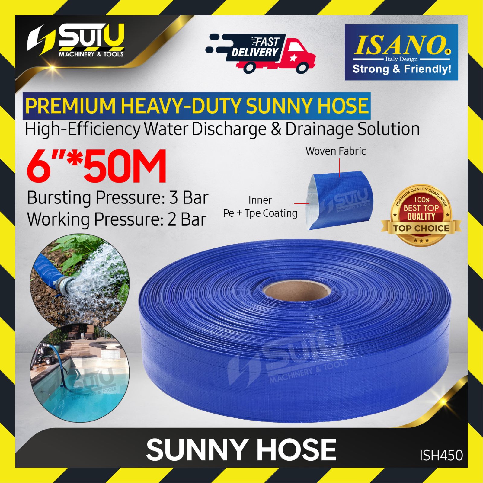 6" x 50M Sunny Hose / Delivery Hose / Discharge Hose / Water Hose