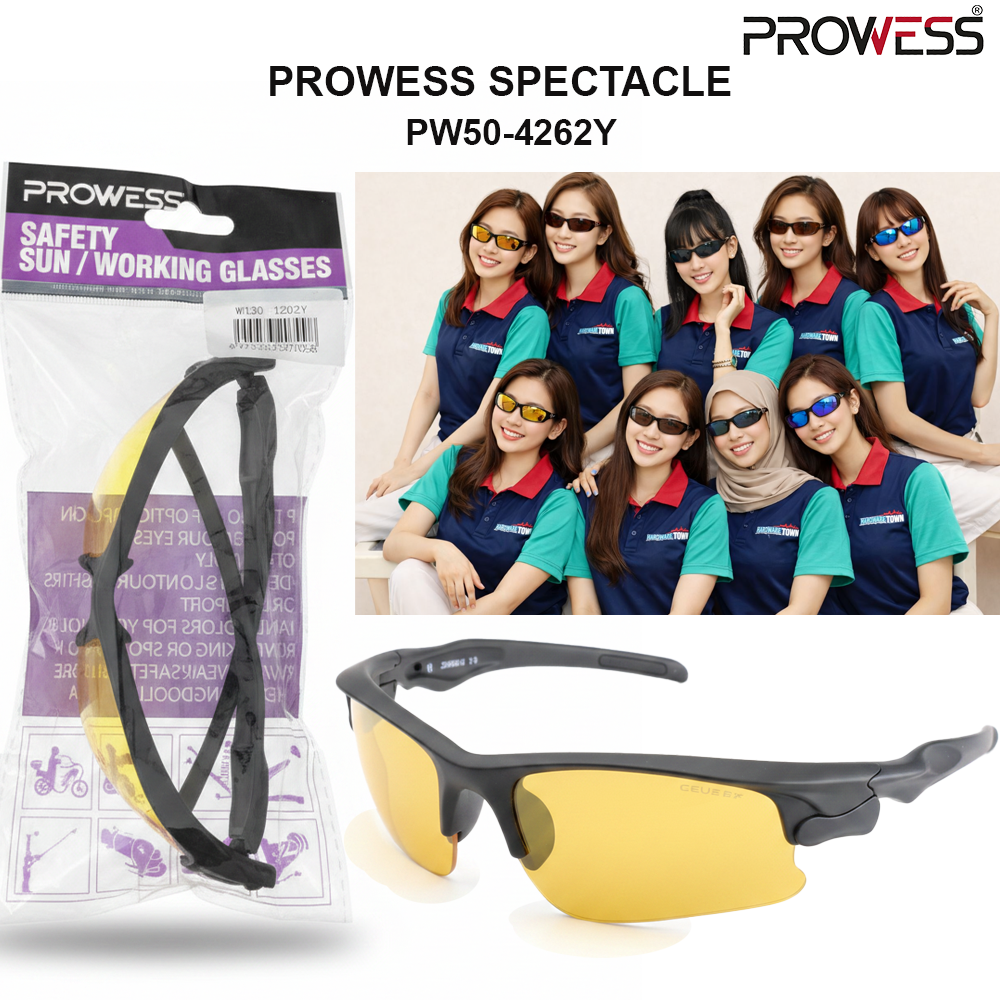 PROWESS SPECTACLE | SAFETY PROTECTIVE EYEWEAR | LIGHTWEIGHT INDUSTRIAL SAFETY GLASSES ( PW50-4262Y )