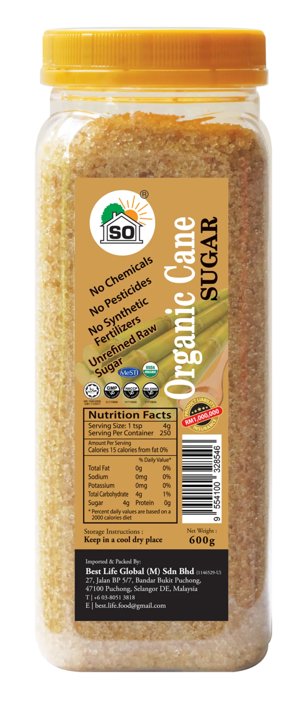 SO Organic Cane Sugar 600g