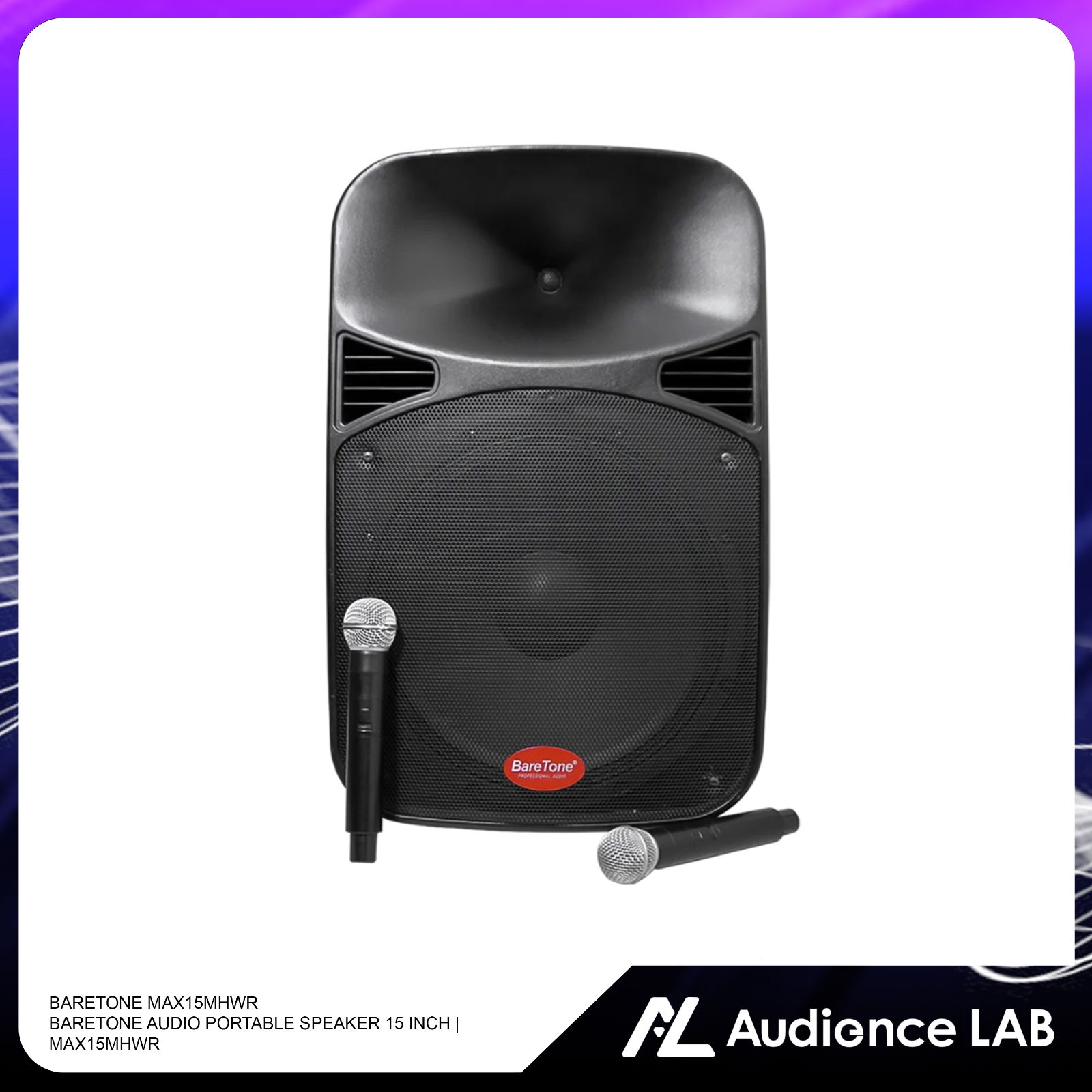 BARETONE MAX15MHWR BARETONE AUDIO PORTABLE SPEAKER 15 INCH | MAX15MHWR