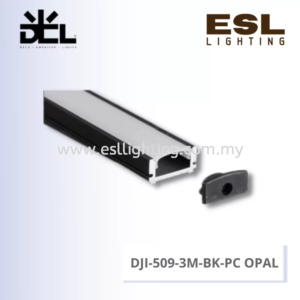 [DISCONTINUE] DCL ALUMINIUM PROFILE - DJI-509-3M-BK+PC OPAL