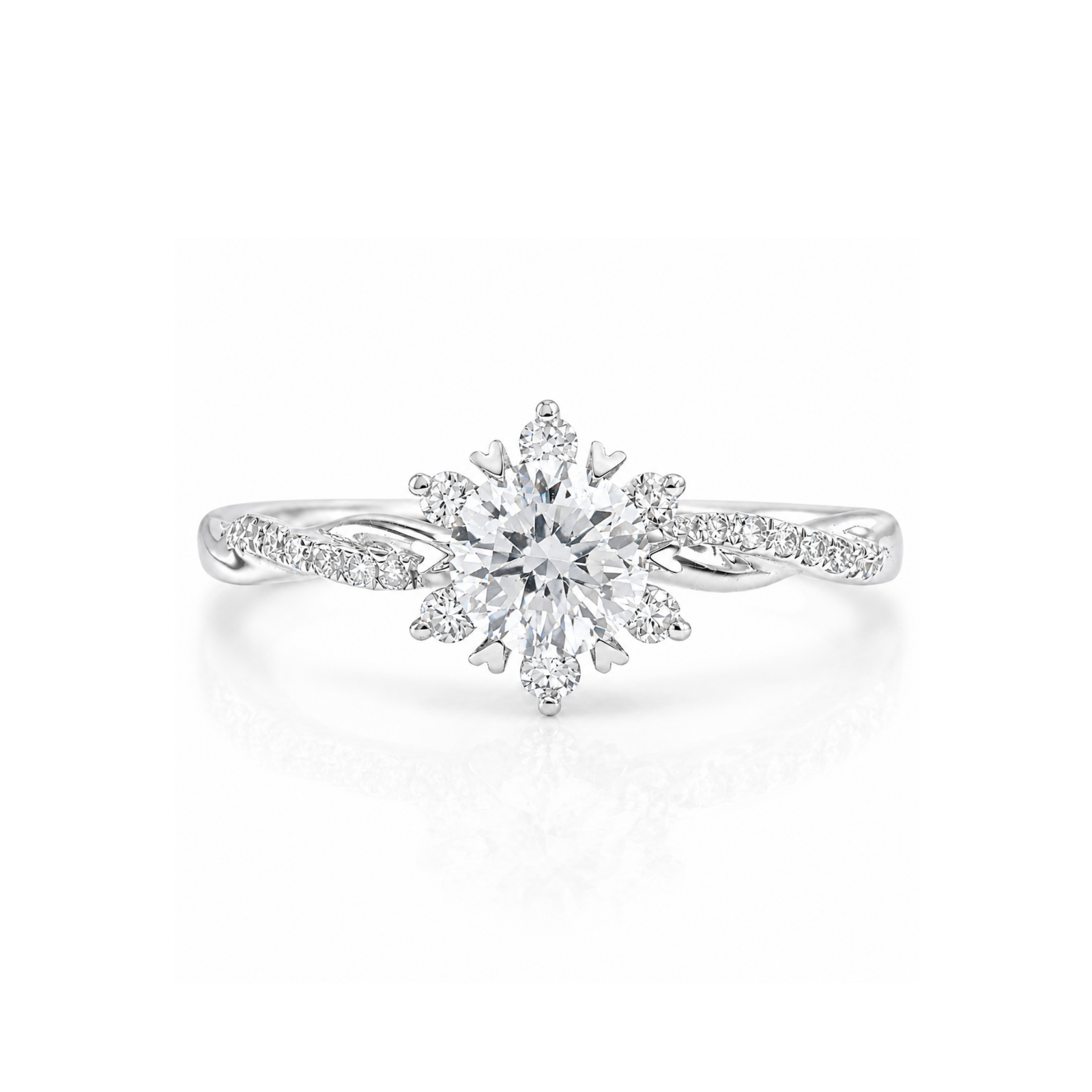 Roman & Co Solmira Snowflake Bloom Crown Diamond Engagement Ring