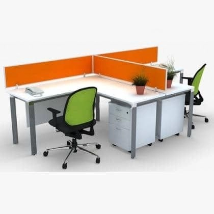 Workstation Cluster Office Of 2 Seater | Office Workstation | Office Panel | Office Divider | N Series Set (T Design) | Office Cubicle | Office Partition Malaysia IPWT2-NT18