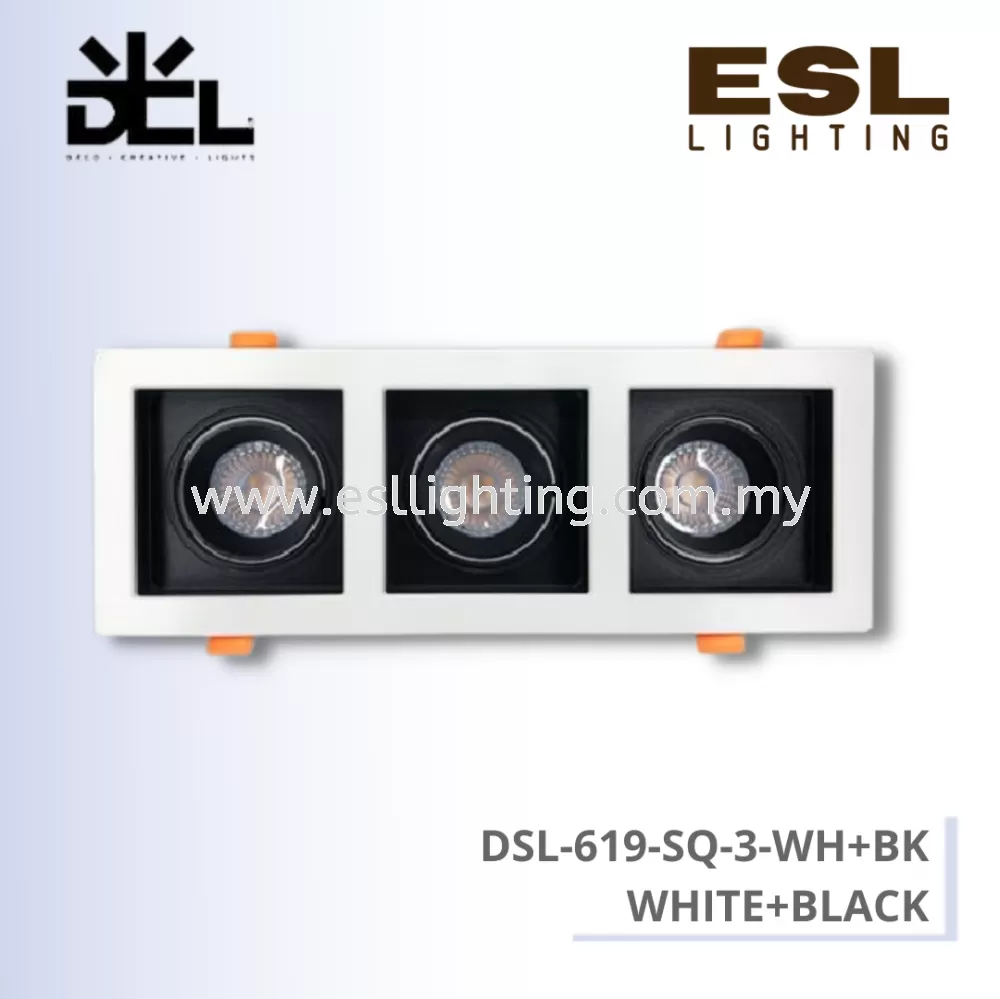 DCL DOWNLIGHT EYEBALL DSL-619-SQ-3-WH+BK