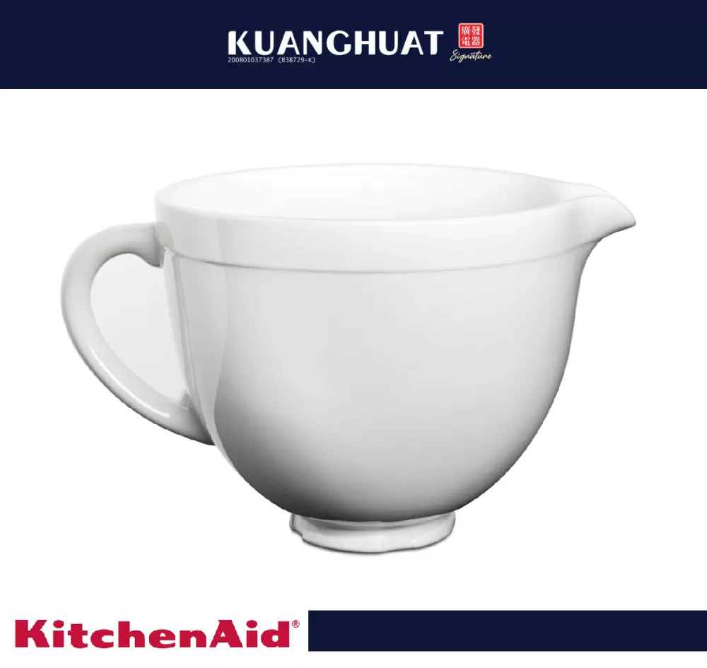 [PRE-ORDER 7 DAYS] KITCHENAID Other 4.8L White Chocolate Ceramic Mixing Bowl KSMCB5LW