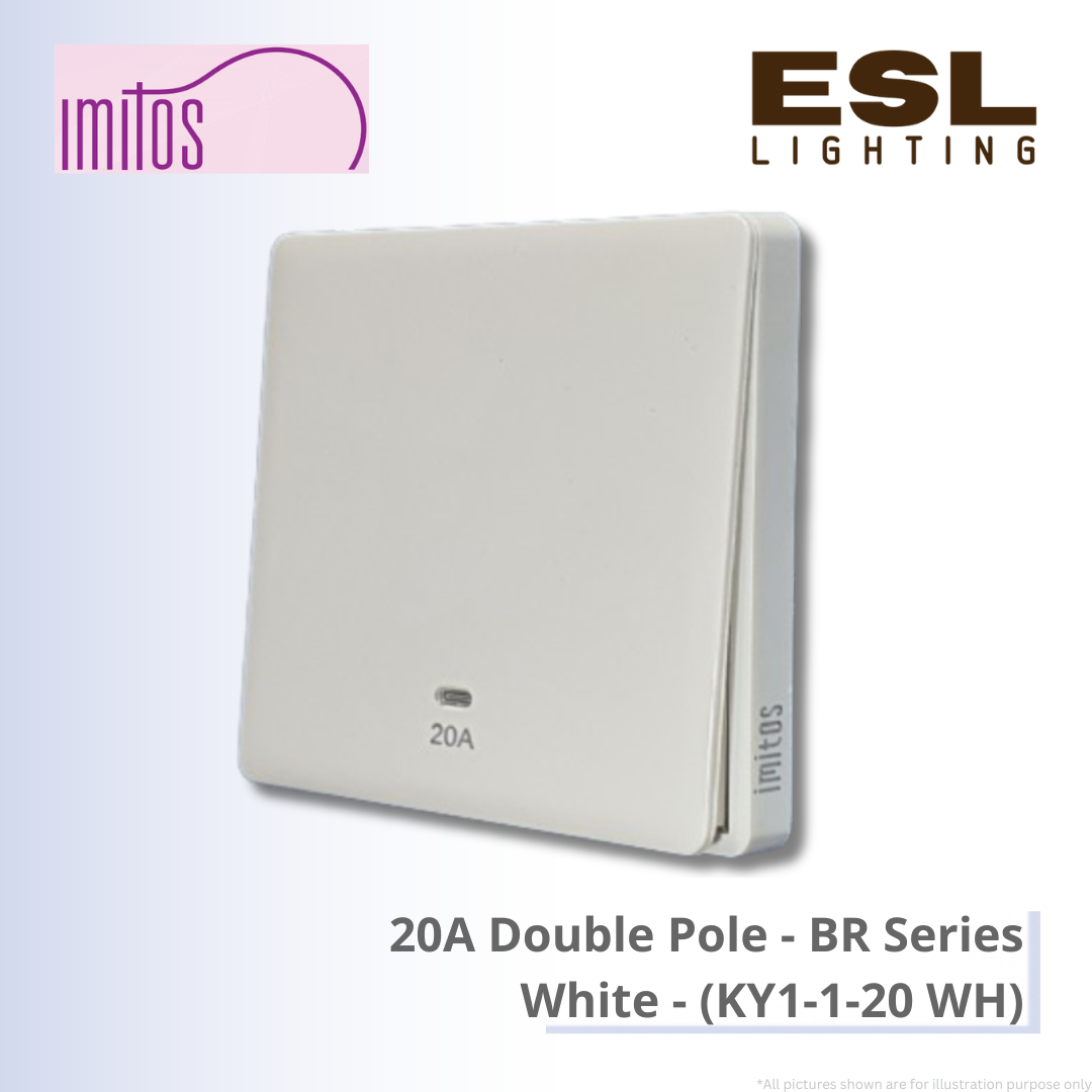 IMITOS 20A Double Pole (BR Series) White - KY1-1-20 WH [SIRIM]