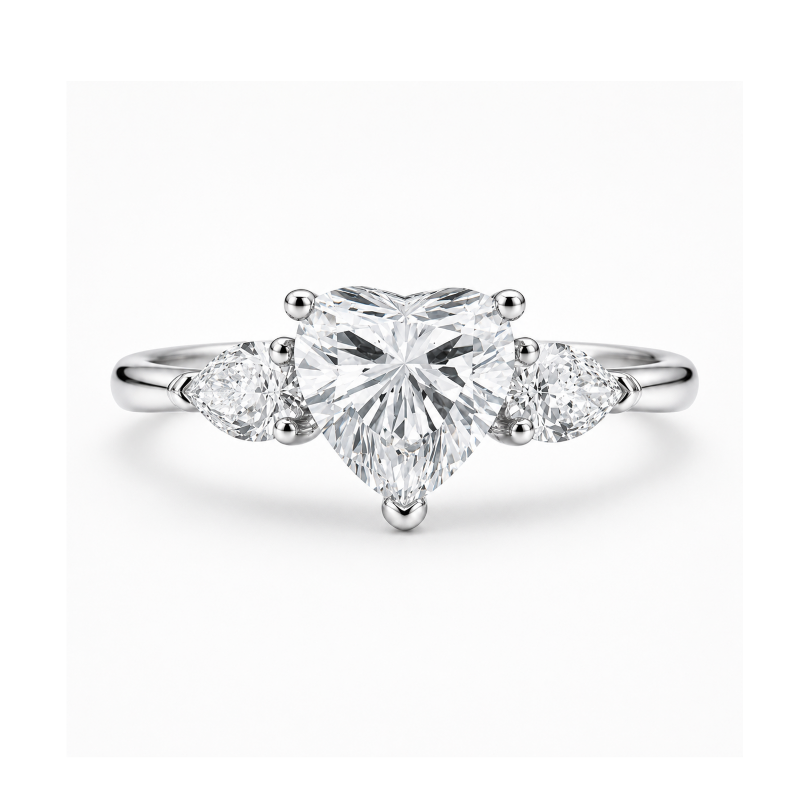 Velouria Triple Heart Crown Engagement Ring