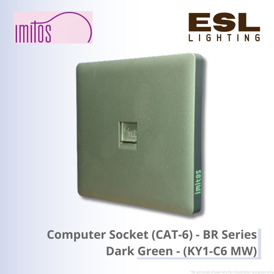 IMITOS Computer Socket (CAT-6) (BR Series) Dark Green - KY1-C6 MW