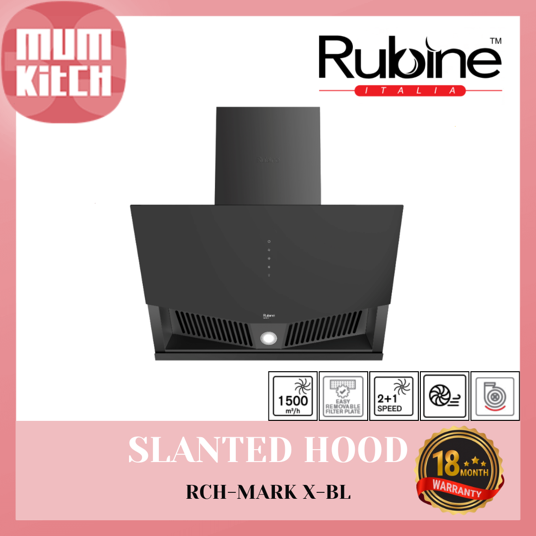 RUBINE Cooker Hood Slanted Hood MARK 1500m3/h RCH-MARK X-BL