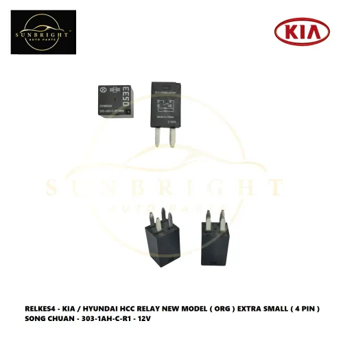 RELKES4 - KIA / HYUNDAI HCC RELAY NEW MODEL ( ORG ) EXTRA SMALL ( 4 PIN ) SONG CHUAN - 303-1AH-C-R1 - 12V