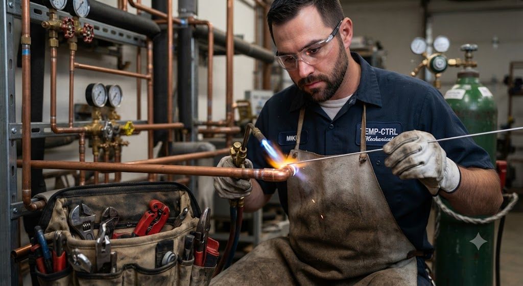 copper pipe brazing torch HVAC methods