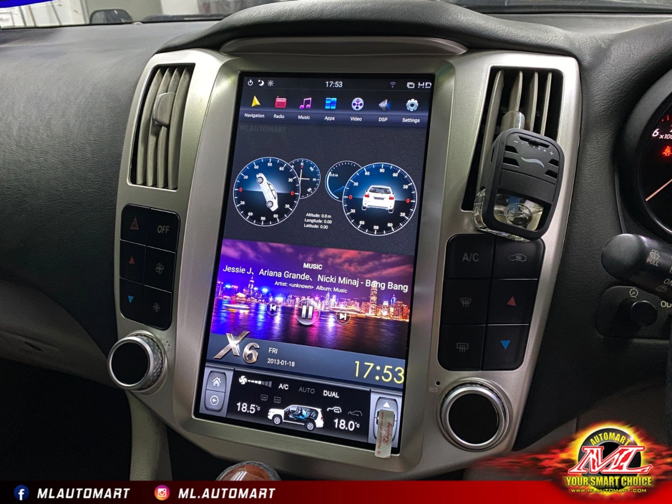 Toyota Harrier XU30 Vertical Style Android Monitor (12.1")