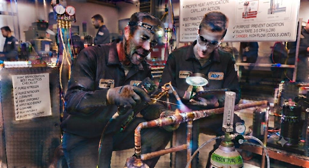 nitrogen flow HVAC copper brazing method