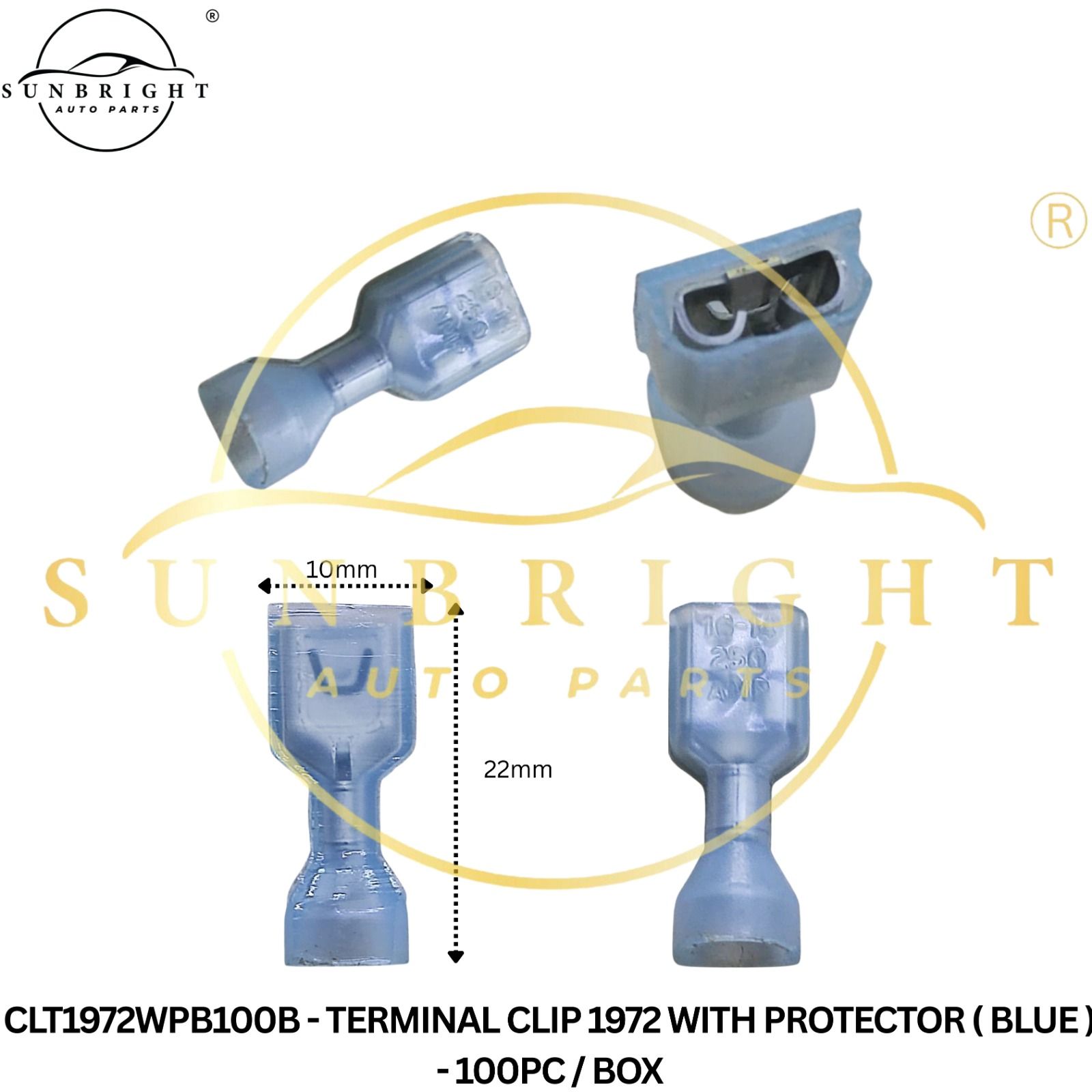 CLT1972WPB100B - TERMINAL CLIP 1972 WITH PROTECTOR ( BLUE ) - 100PC / BOX