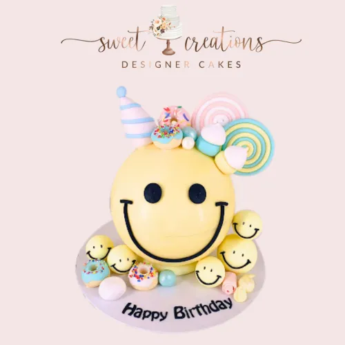 6" Emoji - Cute Smile Face Family ( Bombshell Cake)