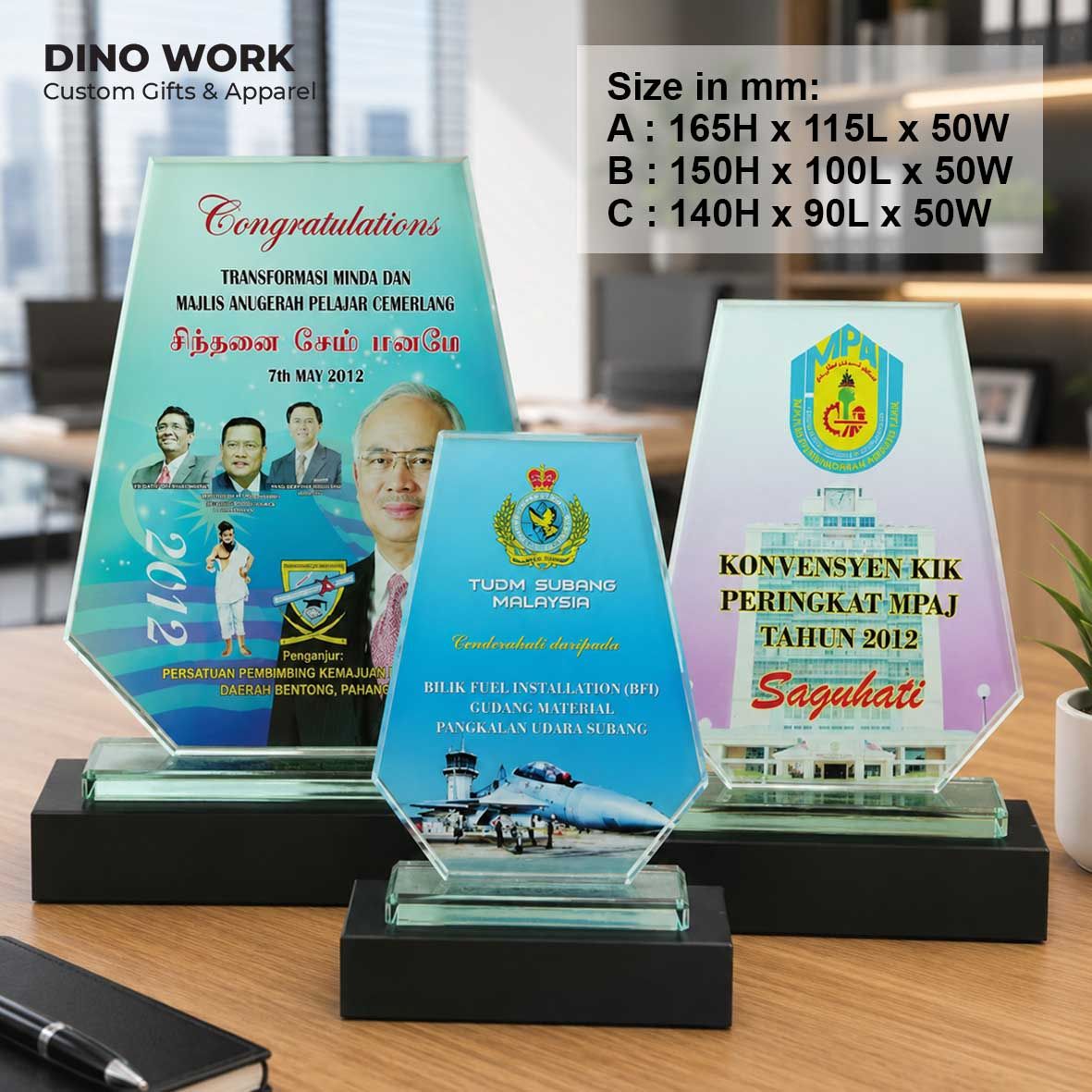 Budget-Series Crystal Trophy Award with Full Color Print