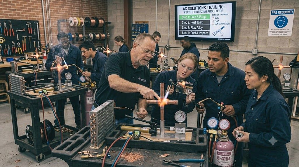 copper pipe brazing HVAC workshop training