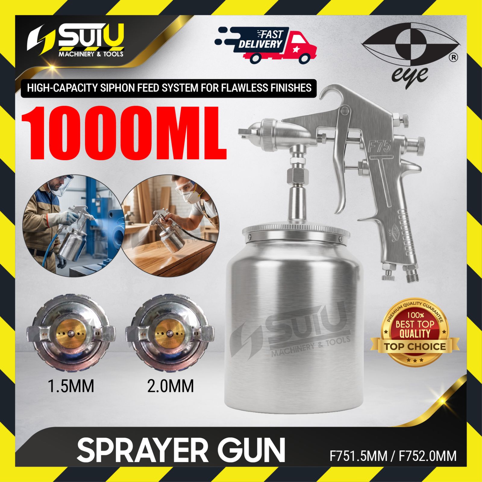 EYE F751.5MM / F752.0MM 1.5MM / 2.0MM 1000ML Sprayer Gun / Painting Spray Gun / Painting Sprayer