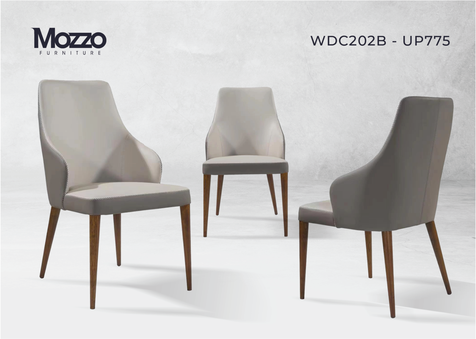 Dining Chair M (Mozzo WDC202B-UP775 Grey And White Morgan Dining Chair)