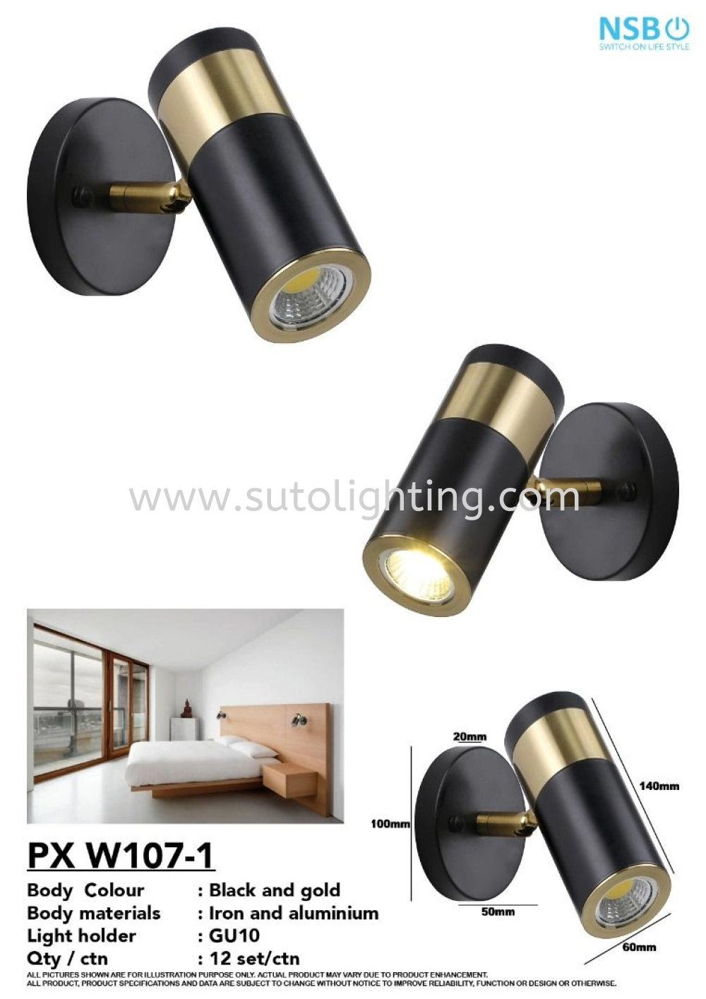 PX W107-1 Wall Light