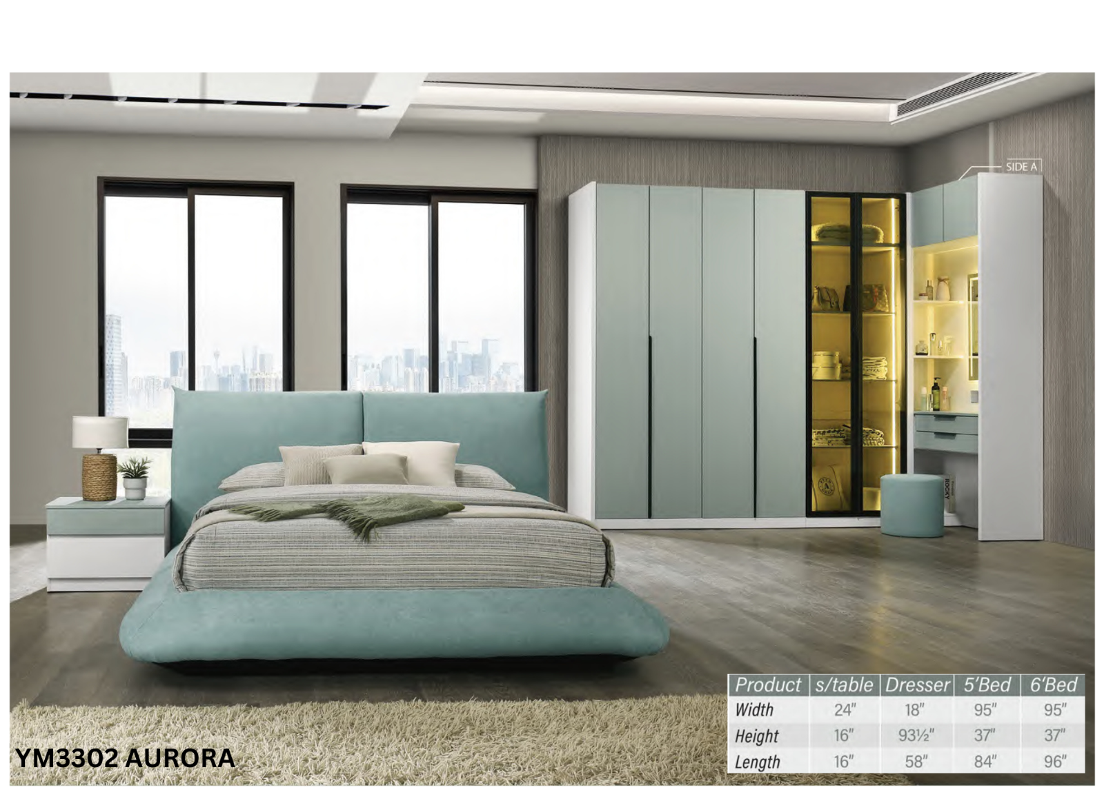 BEDROOM SET (YM 3302 AURORA)